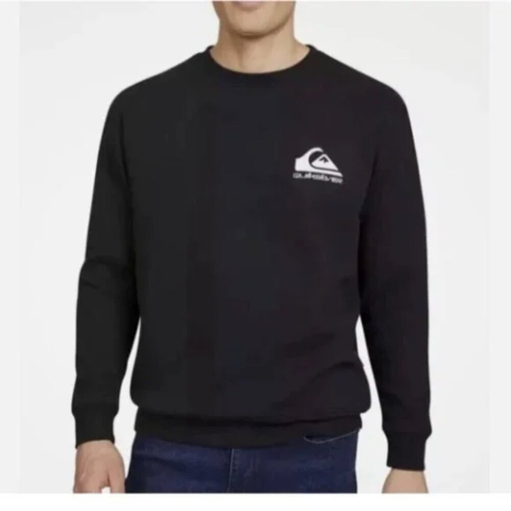 NWT Quiksilver Men’s M Crewneck Sweatshirt, Color Black,Logo